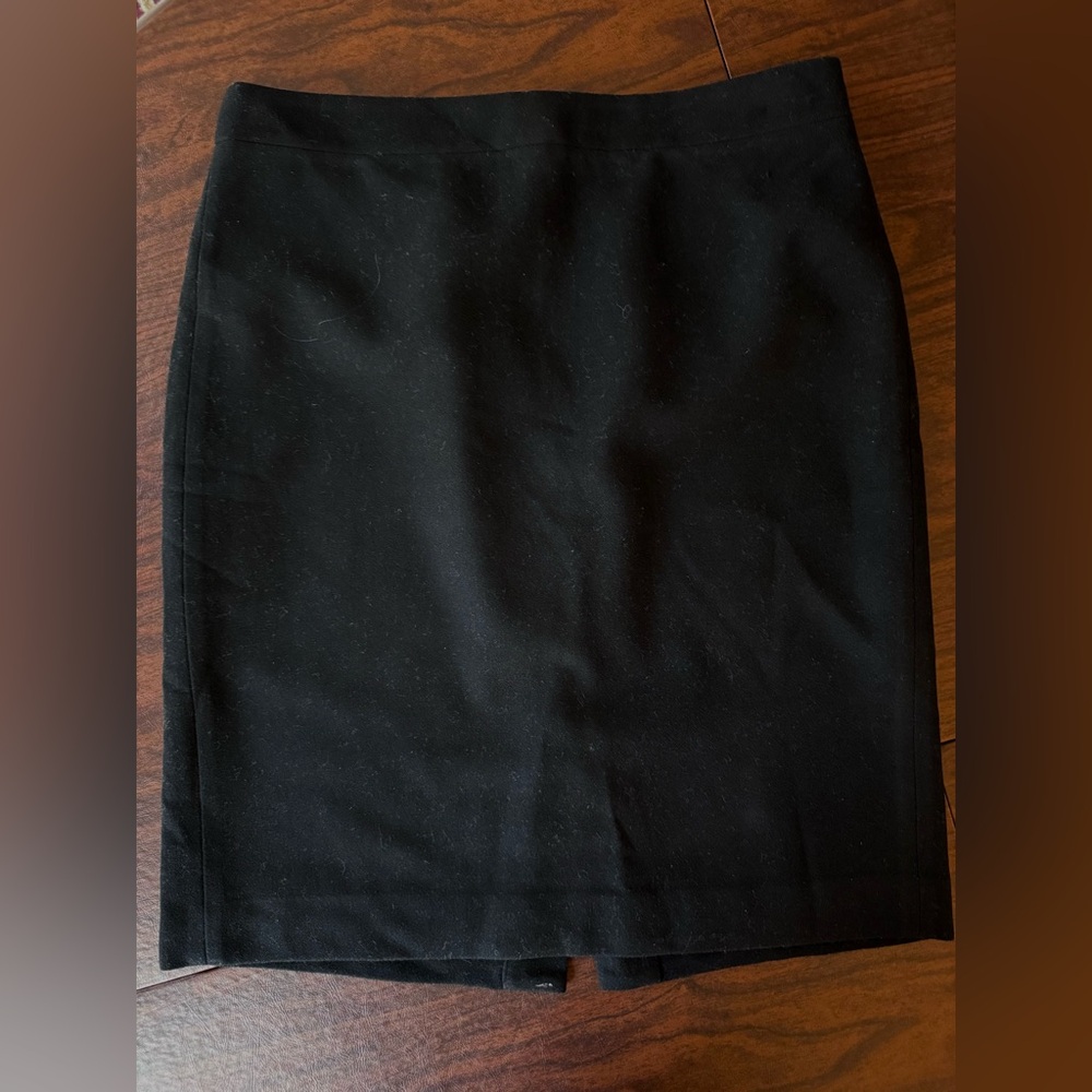 VTG J. Crew Wool Blend Black Pencil Skirt Size 6